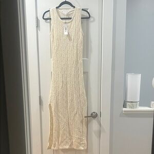 Sleeveless Cream Knit Maxi Dress The Drop XXS NWT Whisper White RITU Dress